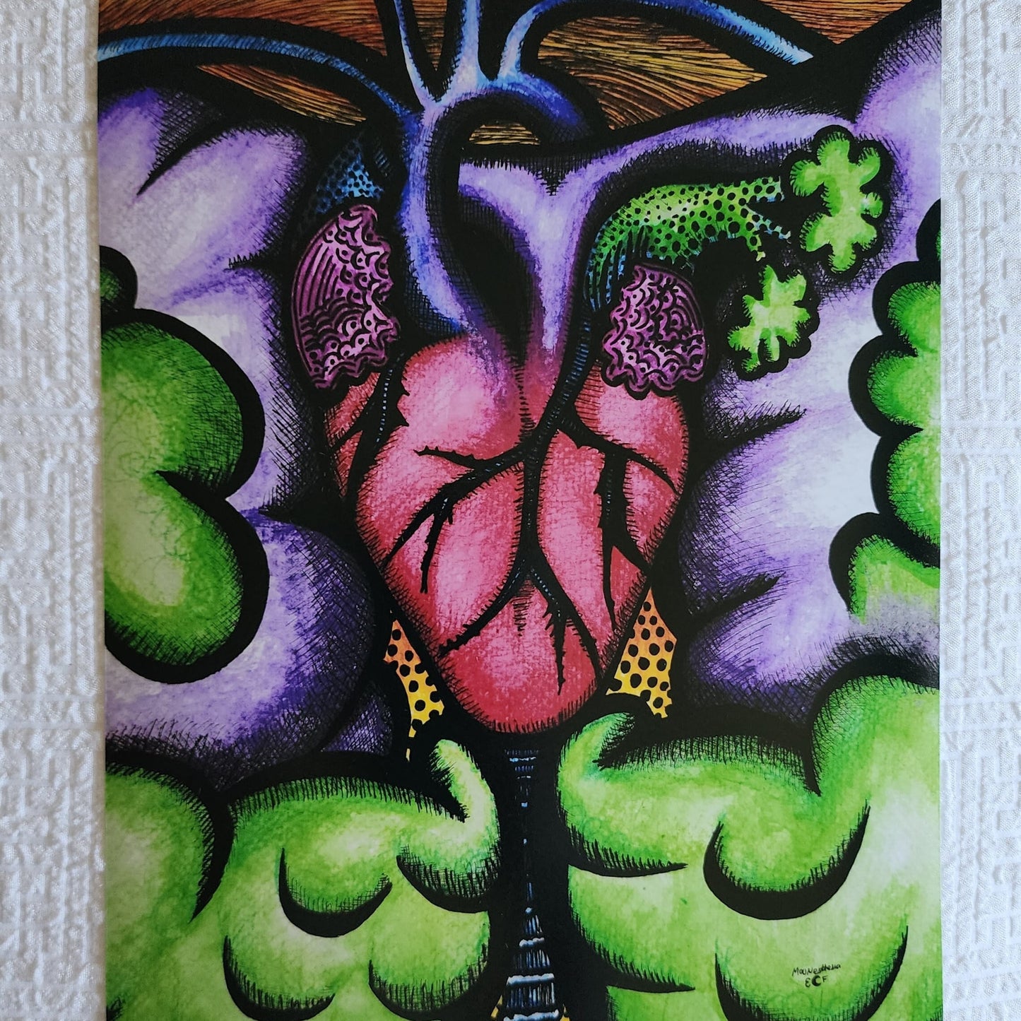 Heart and Lungs, Anatomy Art, Giclee Print on Fine Art Paper, Watercolor Painting, Ink Drawing, Feminist Art, Medical Doctor Gift