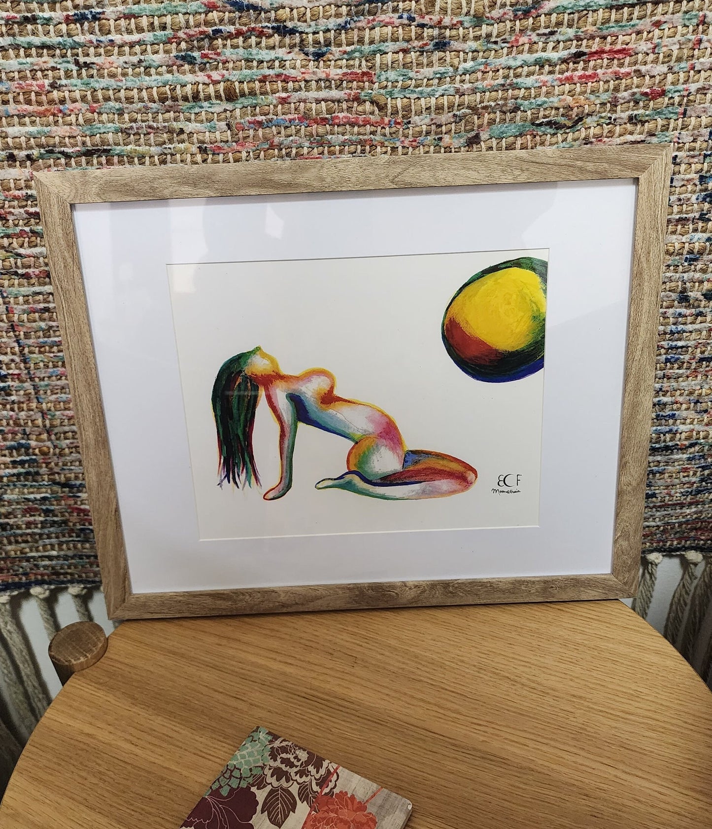 Colorful Woman Print, Watercolor Painting, Sun, Moon, Art, Female, Woman Body, Giclee Print on Fine Art Paper