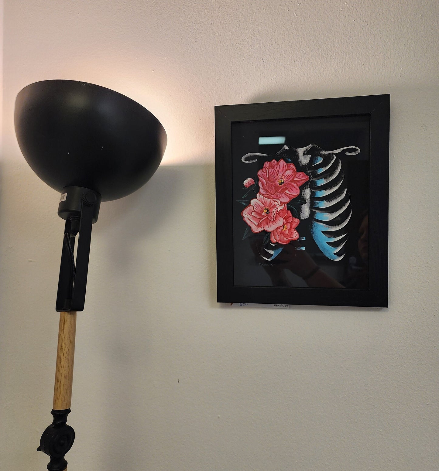 Floral Anatomy, Thoracic Cage, Anatomy Art, Acrylic Painting, Giclee Print on Fine Art Paper