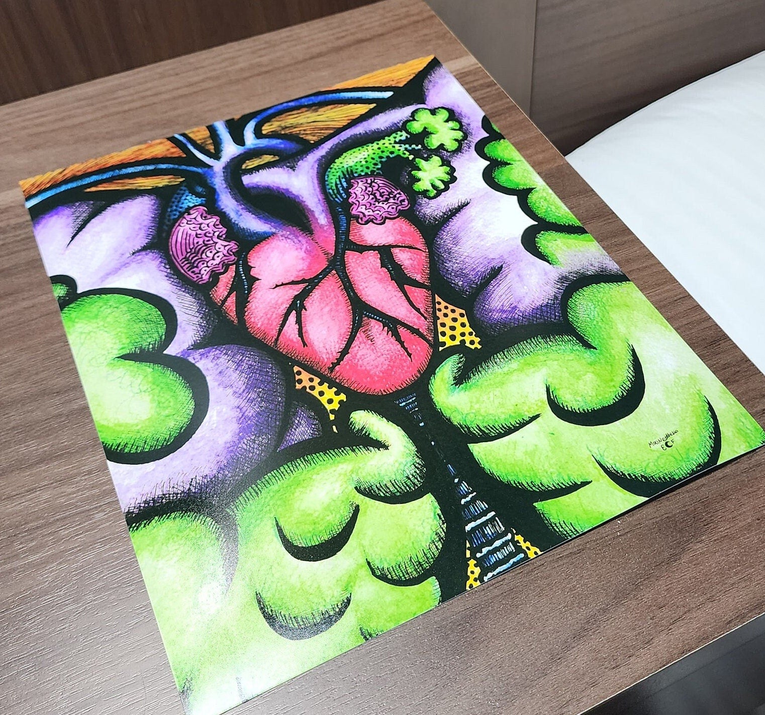 Heart and Lungs, Anatomy Art, Giclee Print on Fine Art Paper, Watercolor Painting, Ink Drawing, Feminist Art, Medical Doctor Gift