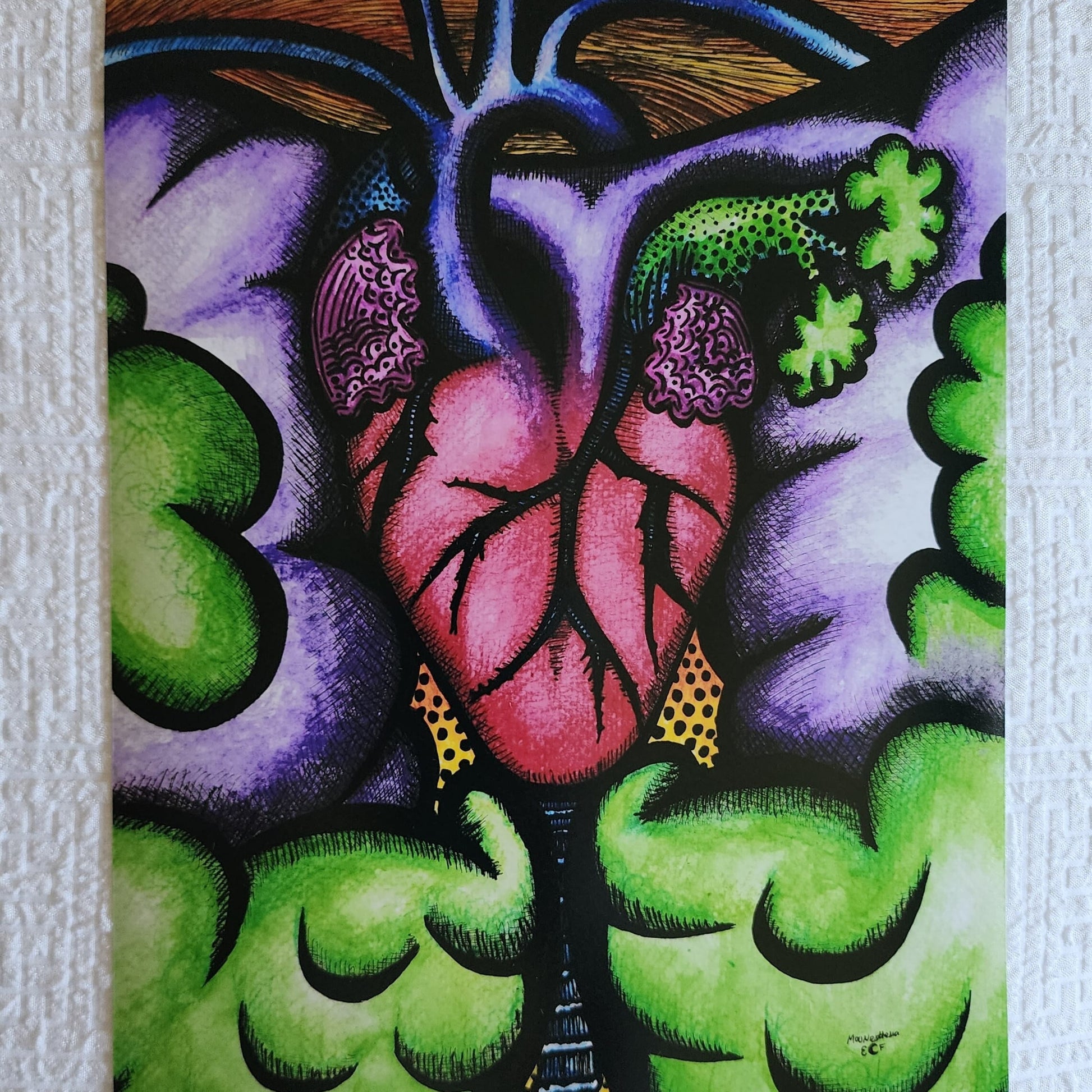Heart and Lungs, Anatomy Art, Giclee Print on Fine Art Paper, Watercolor Painting, Ink Drawing, Feminist Art, Medical Doctor Gift